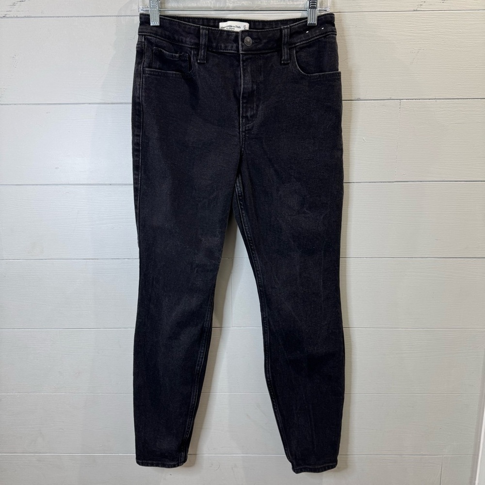 Abercrombie & Fitch The Skinny High Rise Black Denim Jeans Size 4